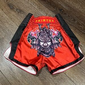Fairtex Red and Black Muay Thai boxing Shorts size 8-10